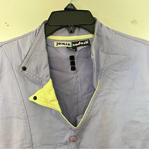 Jamie Sadock Golf Tennis Top size XL Yellow Purple Sleeveless Buttons - Picture 3 of 8